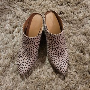 Leopard Print Mule Backless Boot Heel